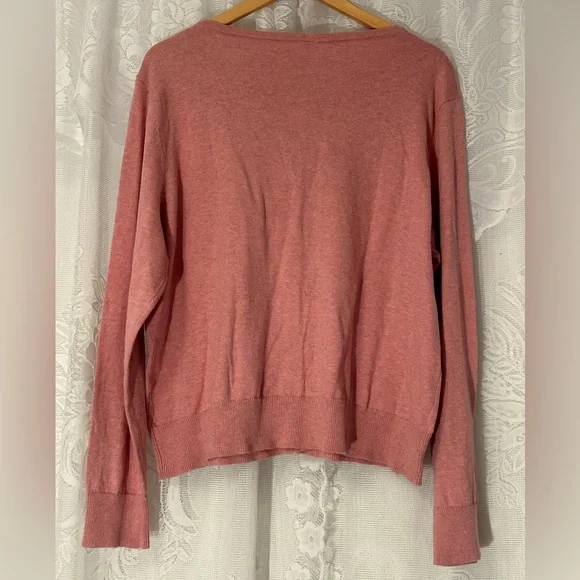 NWT 100% Cotton Clothing & Co Pink Cardigan Button Lightweight Plus Size 22/24 - Picture 2 of 6